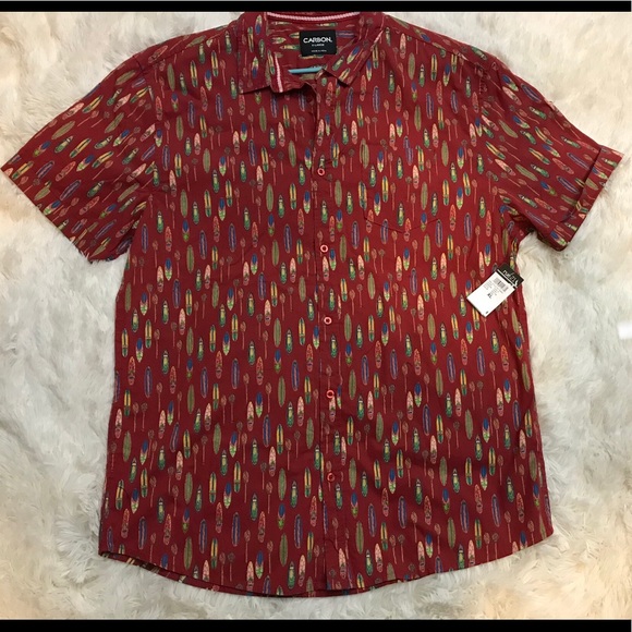 Retro 90s ShortSleeve Hawaii Surfboard Print Shirt - Picture 2 of 7